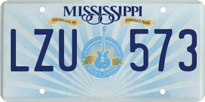 MS license plate LZU573