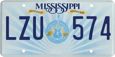 MS license plate LZU574