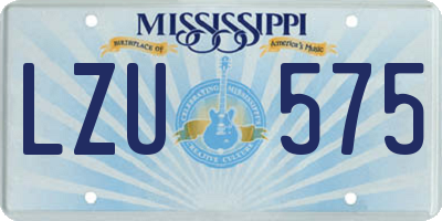 MS license plate LZU575