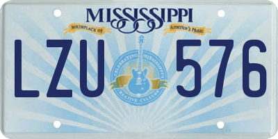 MS license plate LZU576