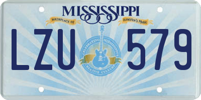 MS license plate LZU579