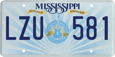 MS license plate LZU581