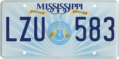 MS license plate LZU583