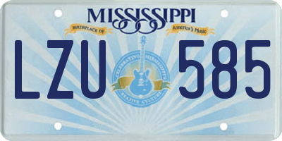 MS license plate LZU585