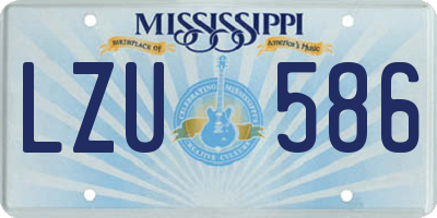 MS license plate LZU586