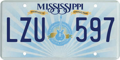 MS license plate LZU597
