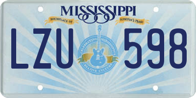 MS license plate LZU598