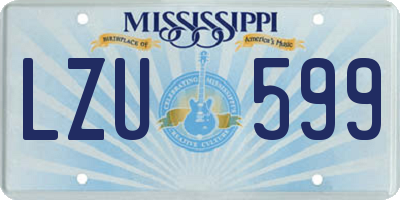 MS license plate LZU599