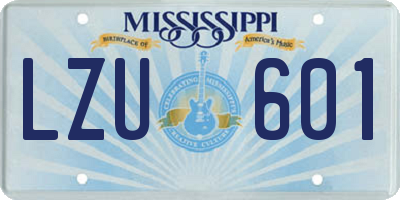 MS license plate LZU601