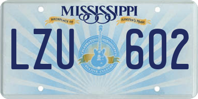 MS license plate LZU602