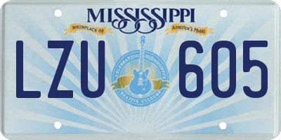 MS license plate LZU605
