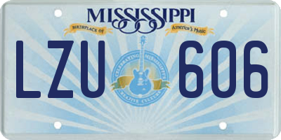 MS license plate LZU606