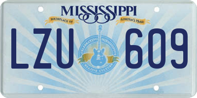 MS license plate LZU609