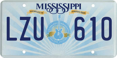 MS license plate LZU610