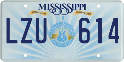 MS license plate LZU614