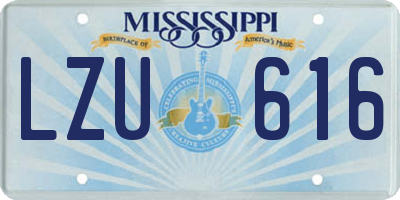 MS license plate LZU616