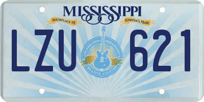 MS license plate LZU621