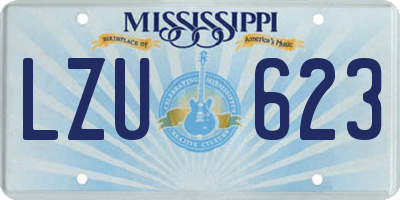 MS license plate LZU623
