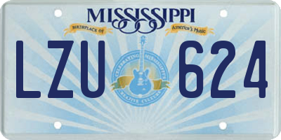 MS license plate LZU624