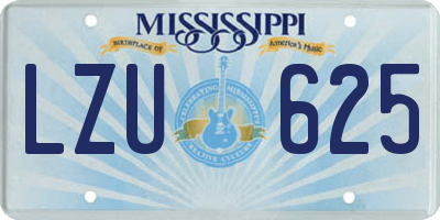 MS license plate LZU625