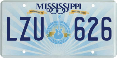 MS license plate LZU626