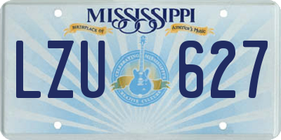 MS license plate LZU627