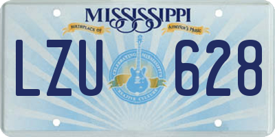MS license plate LZU628