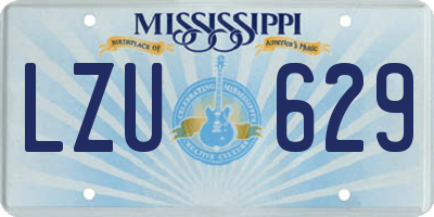 MS license plate LZU629