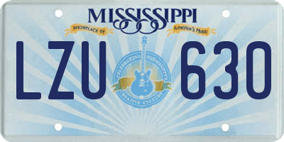 MS license plate LZU630