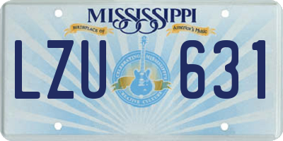 MS license plate LZU631