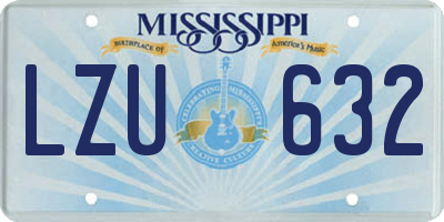 MS license plate LZU632