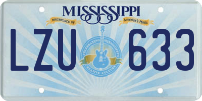 MS license plate LZU633