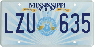 MS license plate LZU635