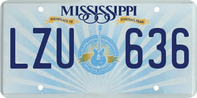 MS license plate LZU636