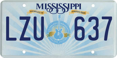 MS license plate LZU637