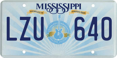 MS license plate LZU640