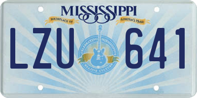 MS license plate LZU641