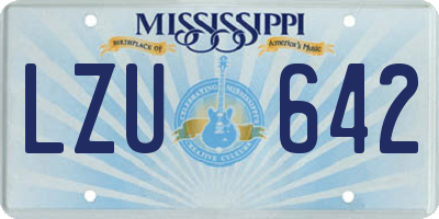 MS license plate LZU642