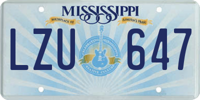 MS license plate LZU647