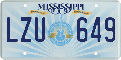 MS license plate LZU649