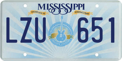 MS license plate LZU651