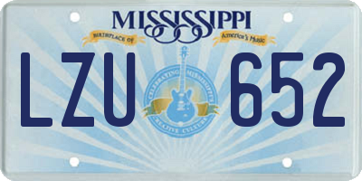 MS license plate LZU652