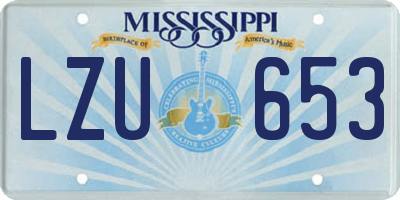 MS license plate LZU653
