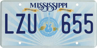 MS license plate LZU655