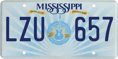 MS license plate LZU657