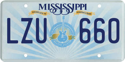 MS license plate LZU660