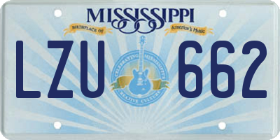 MS license plate LZU662