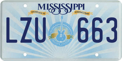 MS license plate LZU663