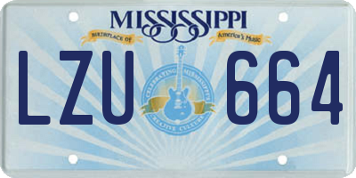 MS license plate LZU664