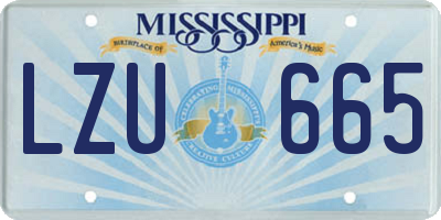 MS license plate LZU665